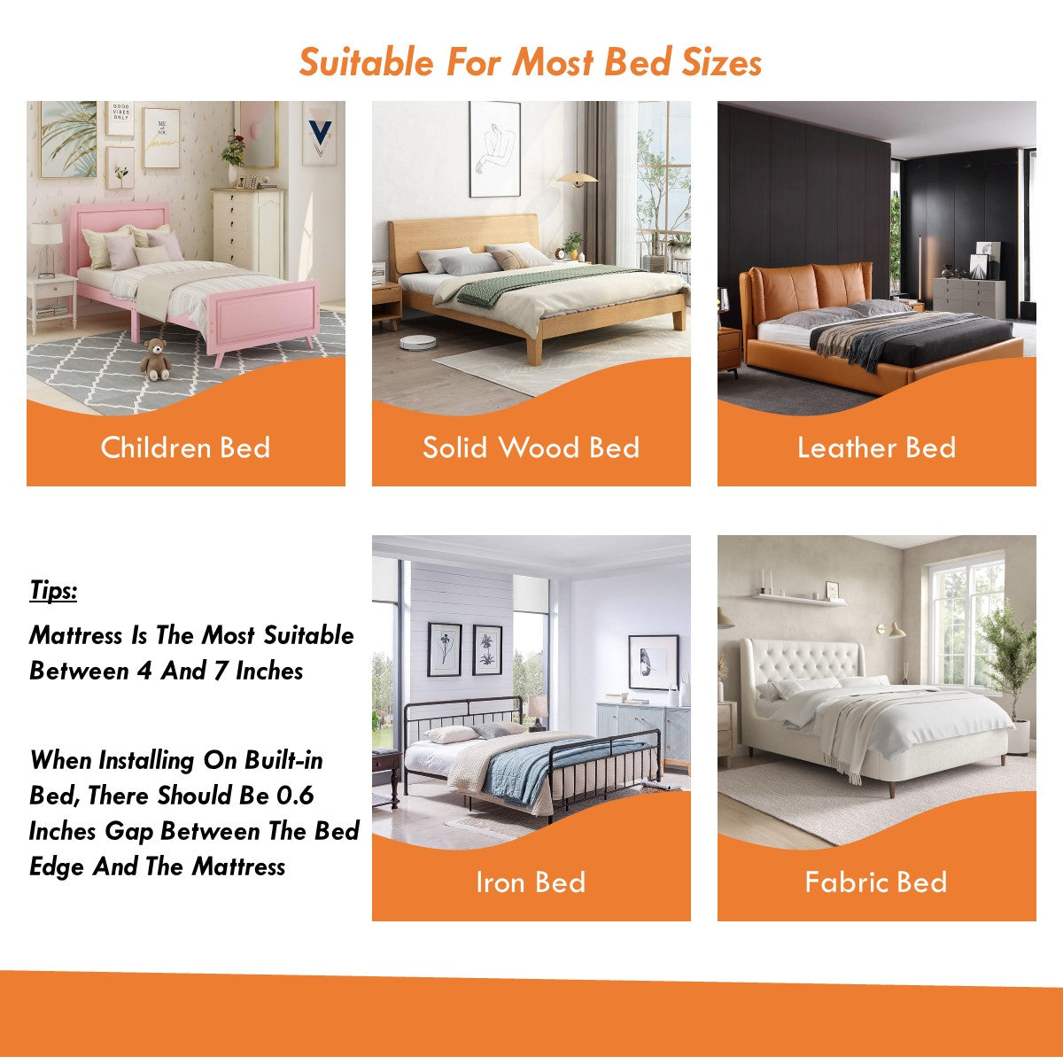 Foldable Bed Rail Safety Bed Fence Height Adjustable Bed Guardrail