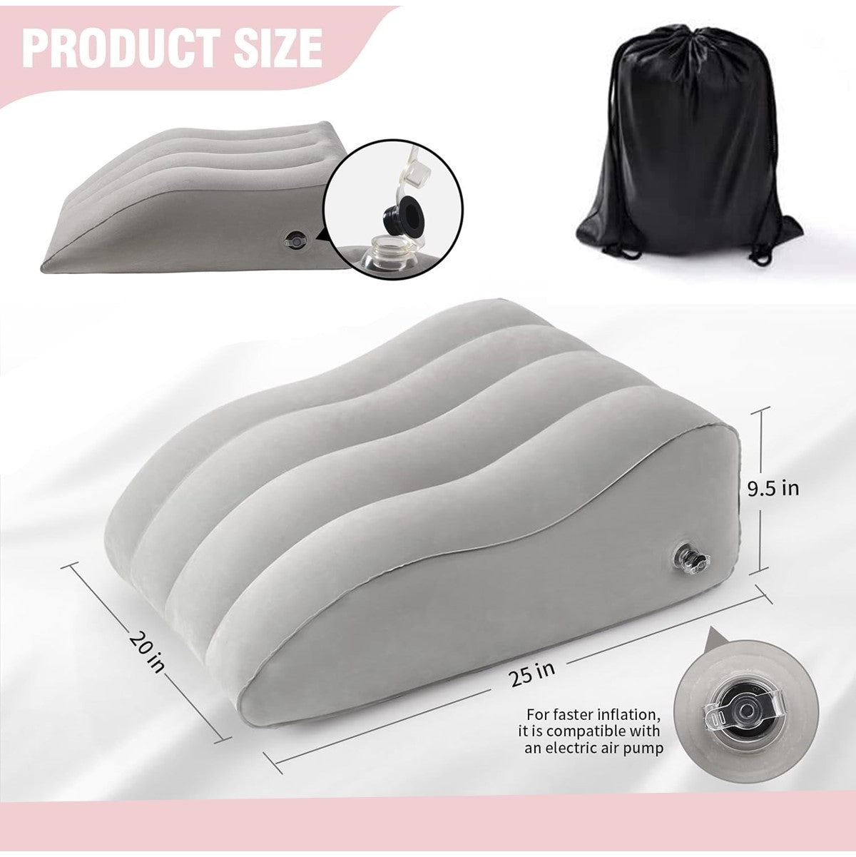 Inflatable Leg Support Pillow, Leg Elevation Pillow for Sleeping, Swelling, Rest, Reading