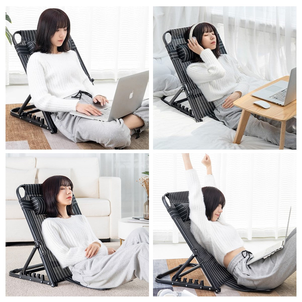 Foldable Reclining Backrest with Armrests