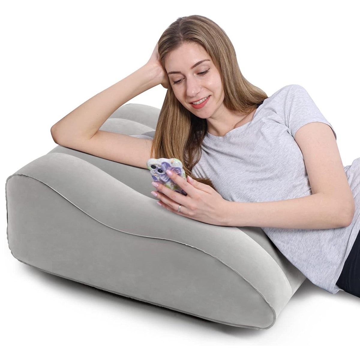 Inflatable Leg Support Pillow, Leg Elevation Pillow for Sleeping, Swelling, Rest, Reading