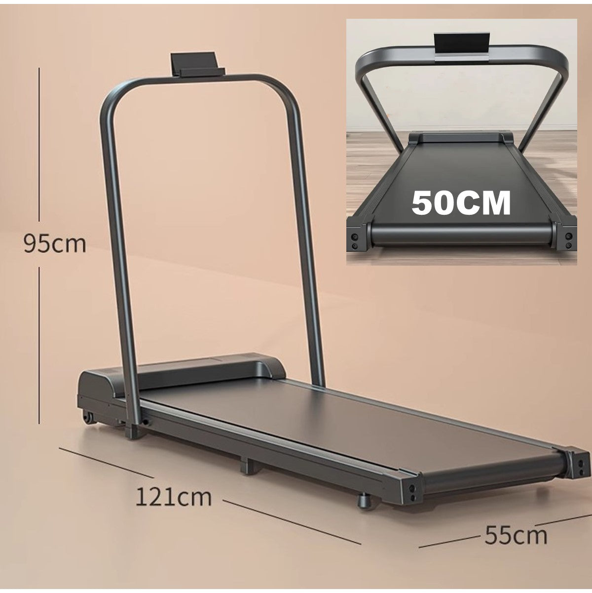 Foldable Electric Treadmill Compact Space-Saving Running Machine Walking Pad