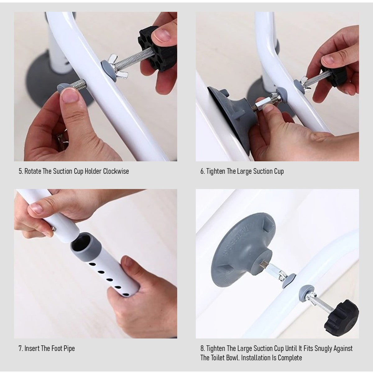 Adjustable Safety Rail Toilet Bowl Frame