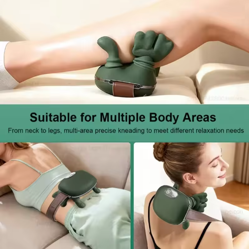 Portable Electric Neck And Shoulder Relaxing Massager Bionic Hand Heat Electric Cervical Massage For Pain Relief