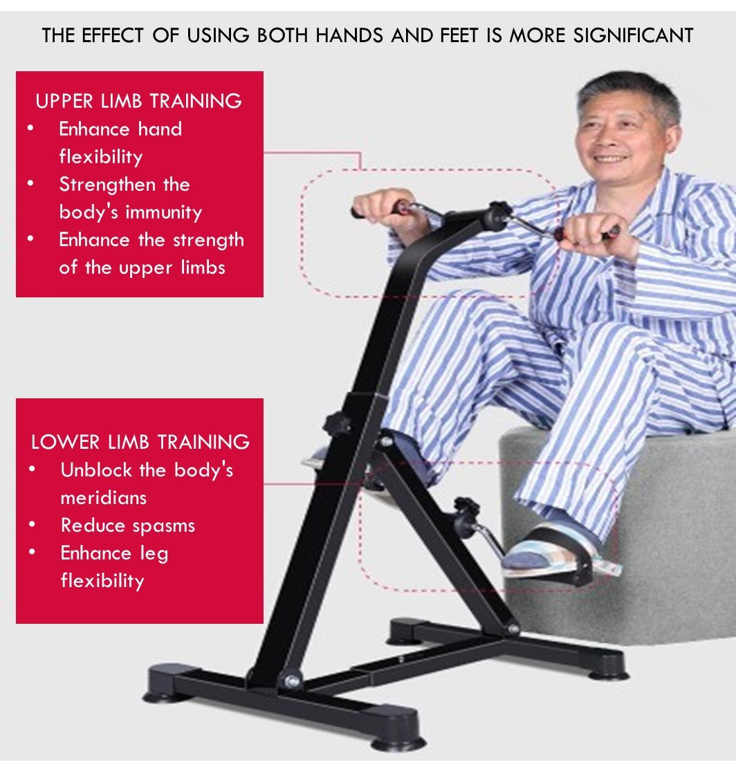 Hands and Legs Foldable Pedal Exerciser Bike Fitness Upper Lower Limb Rehabilitation Bicycle