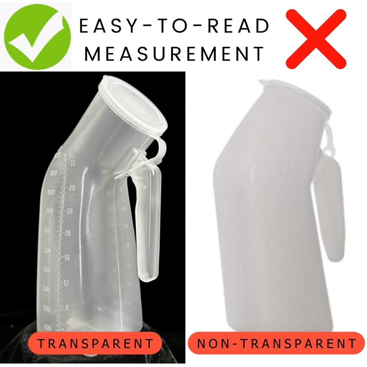 Portable Transparent Urinal Bottle