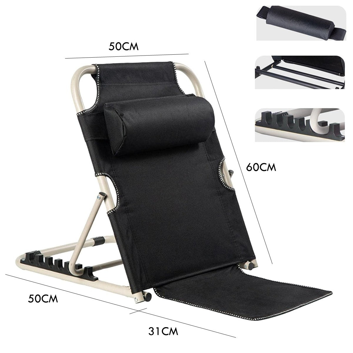 Foldable Reclining Backrest Lazy Chair Adjustable Angle Foldable Back Support