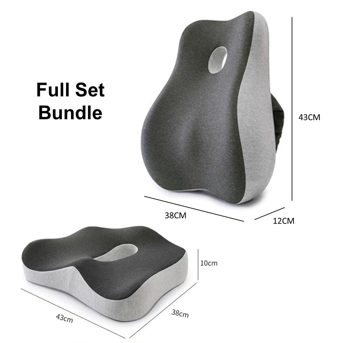 Memory Foam Back Lumbar Support Seat Cushion Pad Pillow