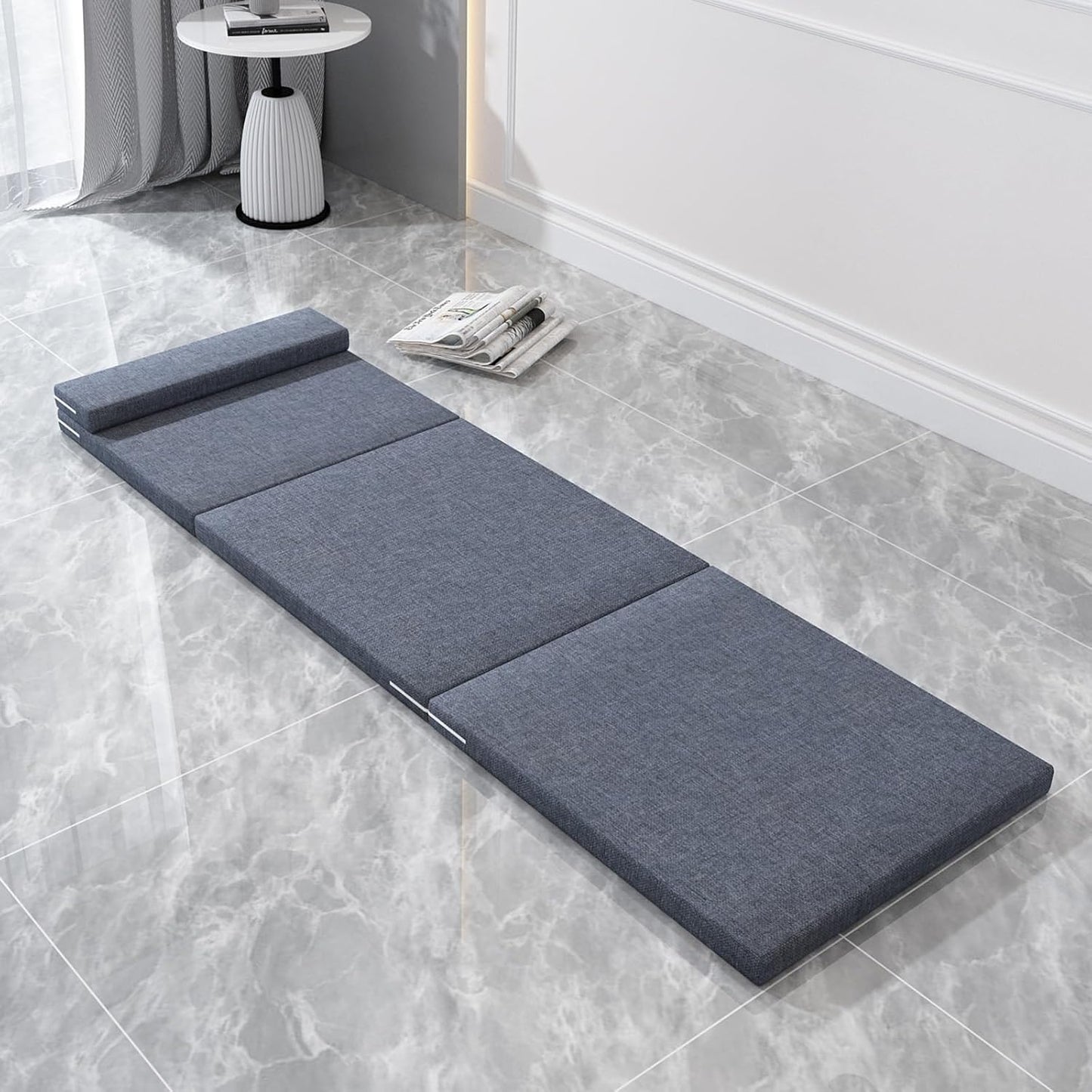 Four Fold Mattress Multifunctional Portable Folding Bed Lightweight Reclining Bed