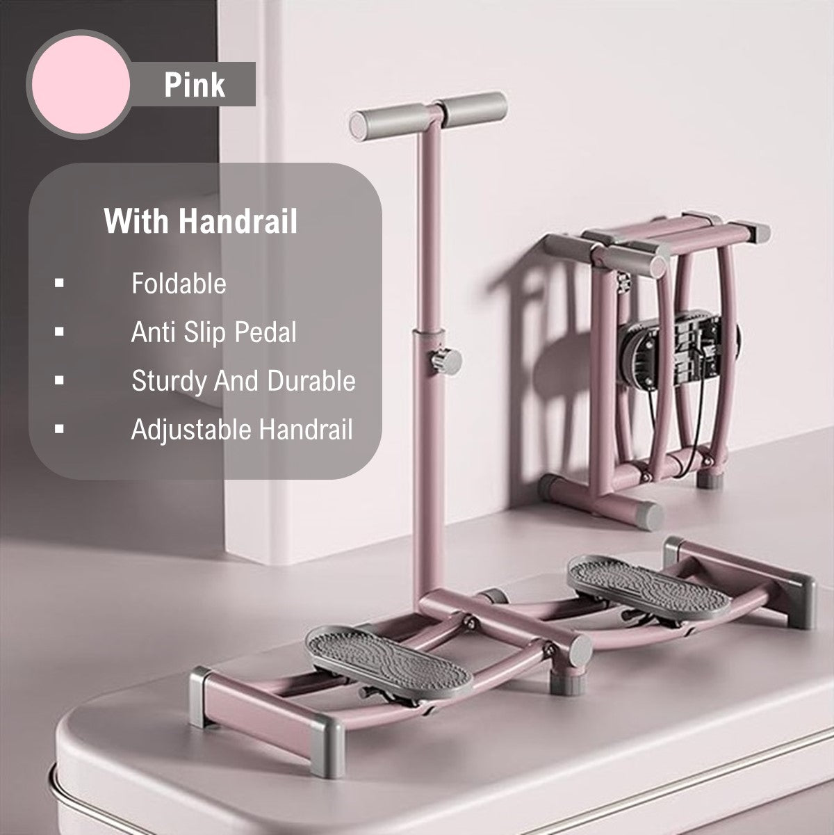 2 In 1 Foldable Leg Sliders Home Gym Equipment With Adjustable Handrail | Home Ski Machine Leg Exercise Machine