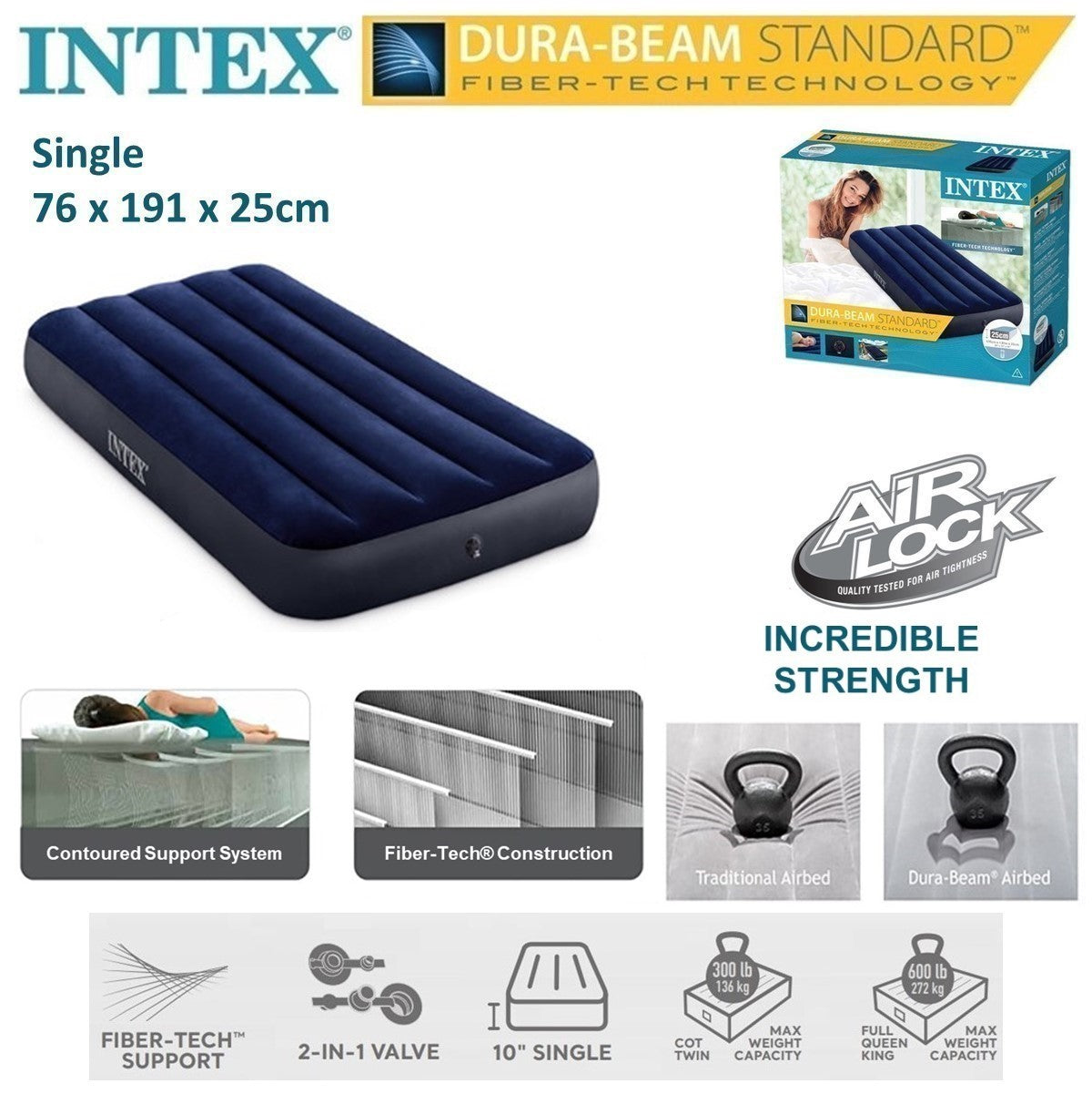Intex Inflatable Air Bed (PUMP INCLUDED)