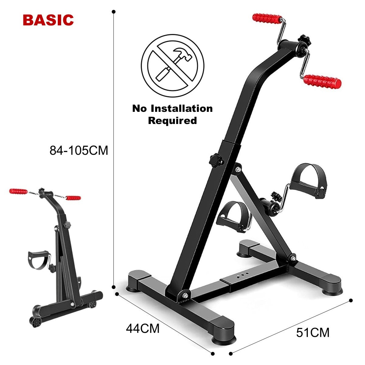 Hands and Legs Foldable Pedal Exerciser Bike Fitness Upper Lower Limb Rehabilitation Bicycle