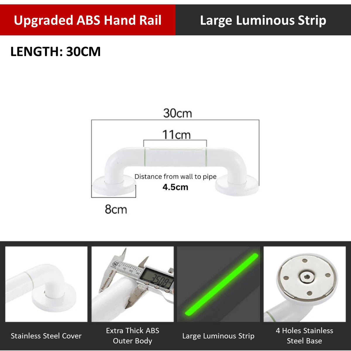 Safety Handle Bar with Luminous Effect