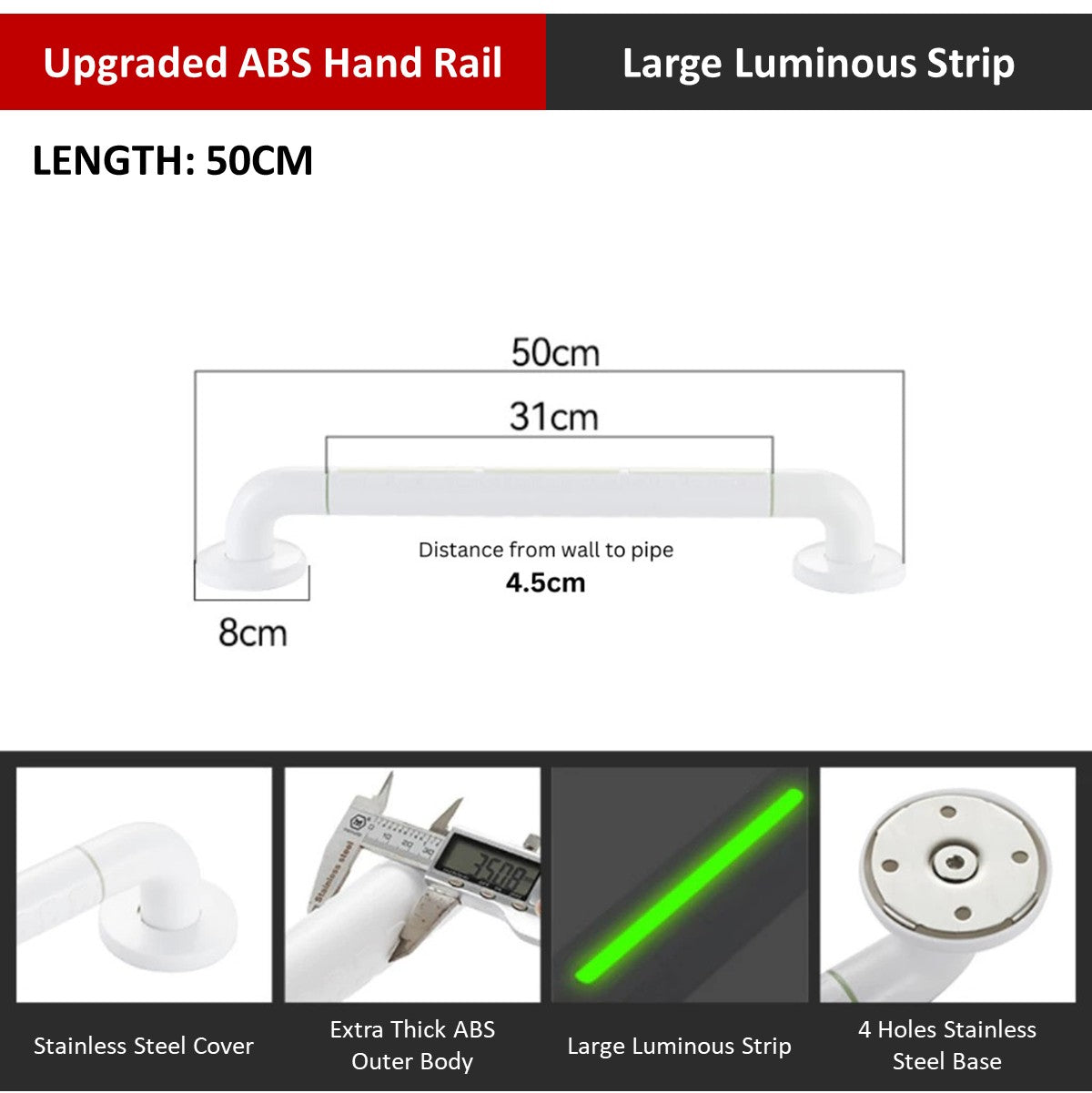 Safety Handle Bar with Luminous Effect