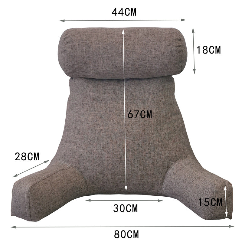 Large Backrest Pillow With Support Arms And Detachable Neck Pillow