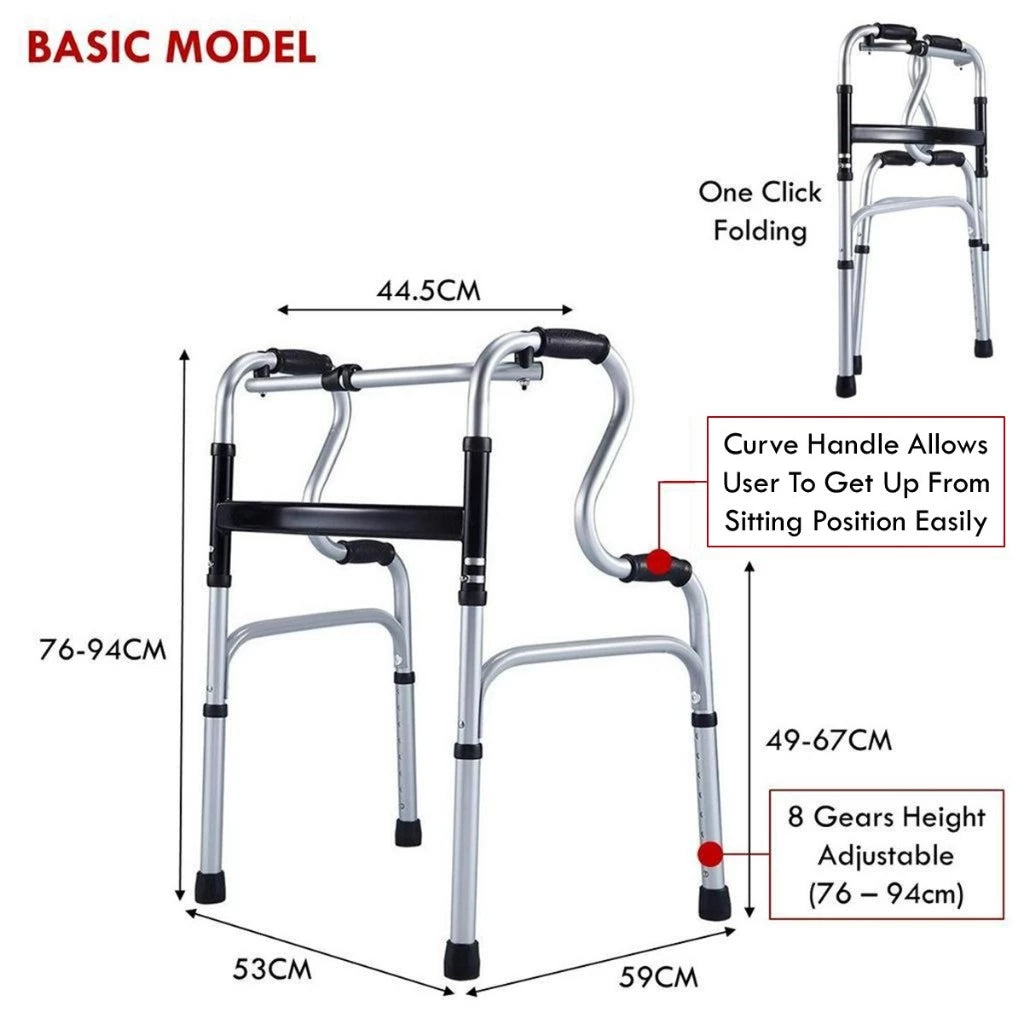 3 in 1 Adjustable Foldable Elderly Walking Frame Toilet Support with Shower Board and Wheels