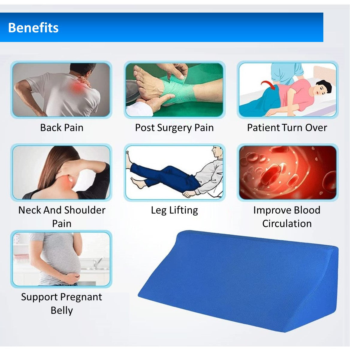Triangular Nursing Pillow Turning Pad with Cooling Gel