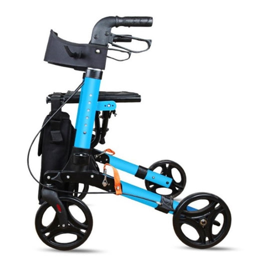 Foldable Elderly Rollator Elderly Walker With Seat, Basket and Wheels