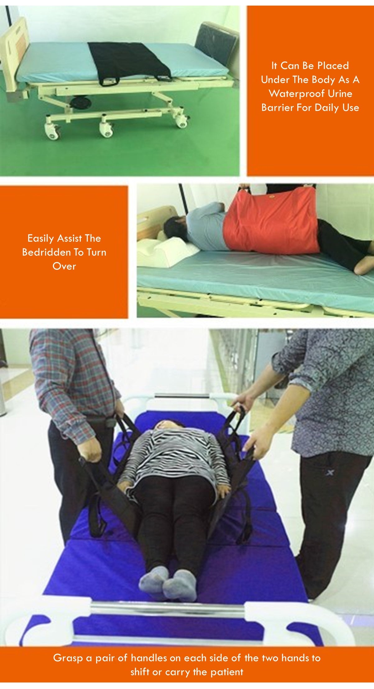 Transfer Pad with Handles for Elderly Patients