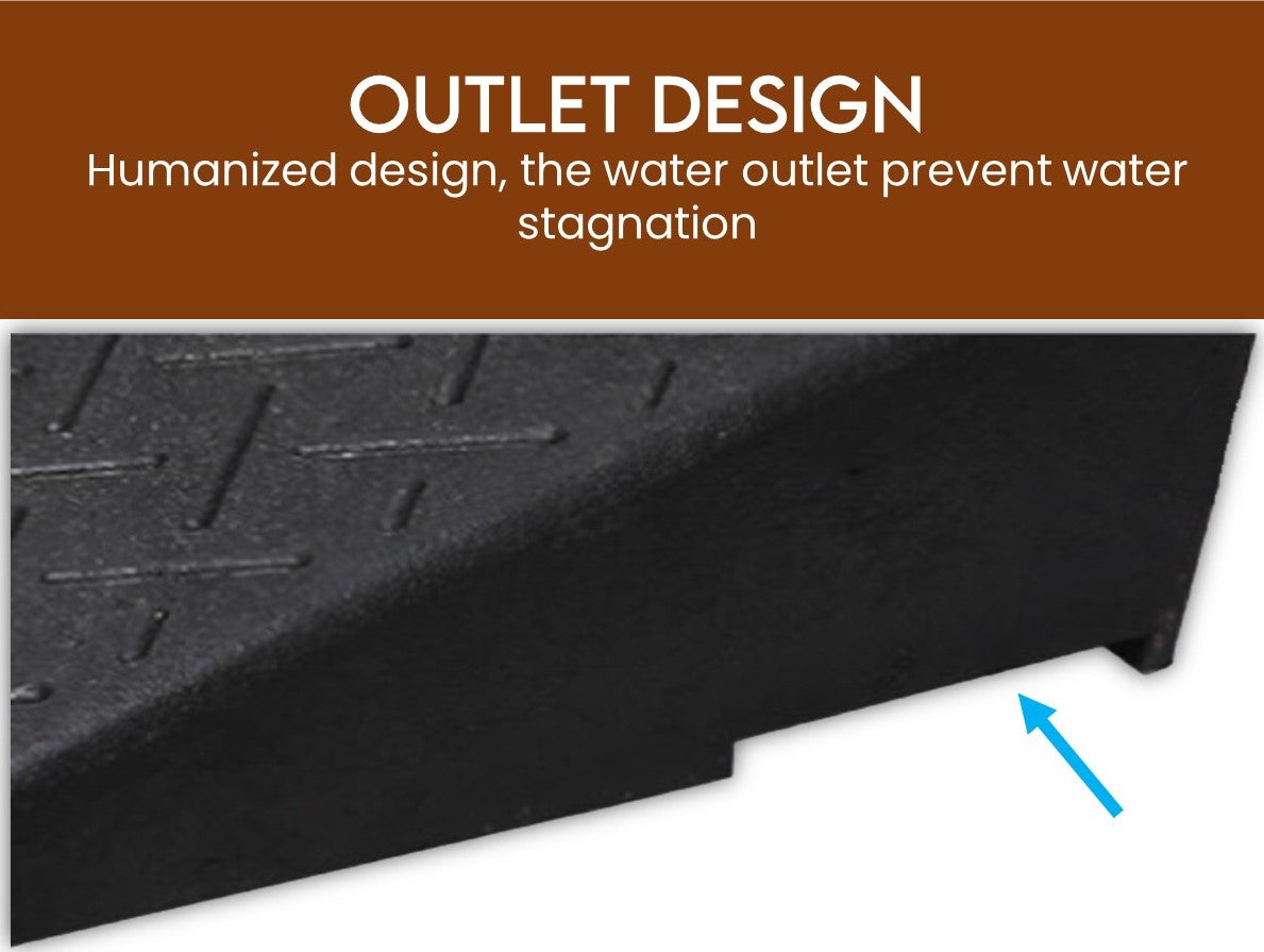 Portable Solid Rubber Ramp for Wheelchairs / Toilet Chairs and Accessibility