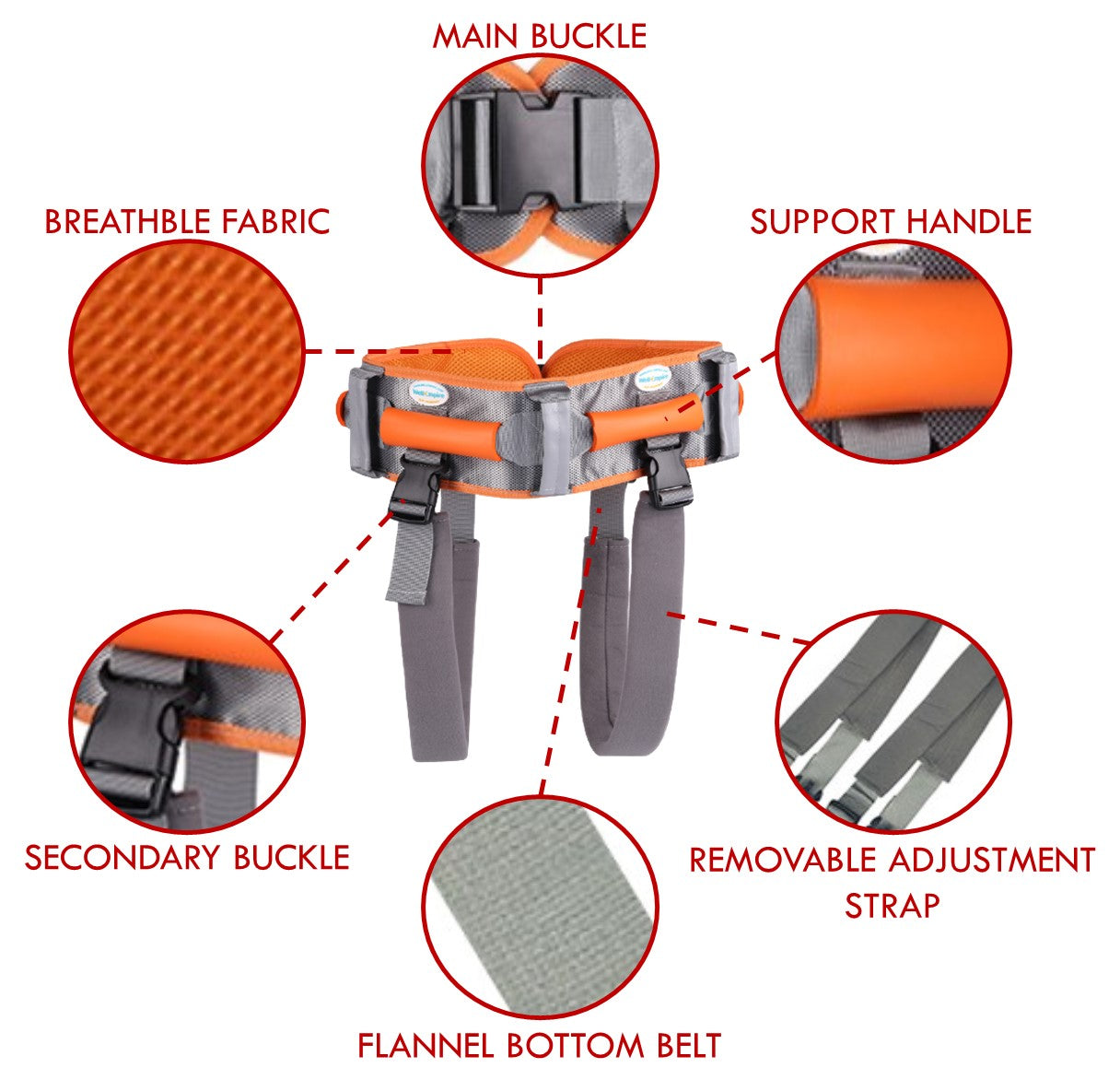 Transfer Gait Belt / Secure Walking for Patients Ambulation