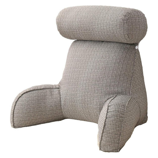 Large Memory Foam Backrest Pillow With Support Arms And Detachable Neck Pillow