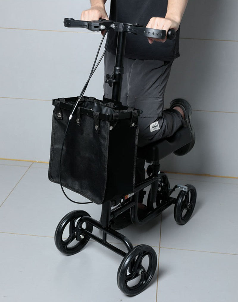 Foldable Knee Scooter with Dual Brakes & Storage Basket - Adjustable Height Knee Walker for Leg, Foot & Ankle