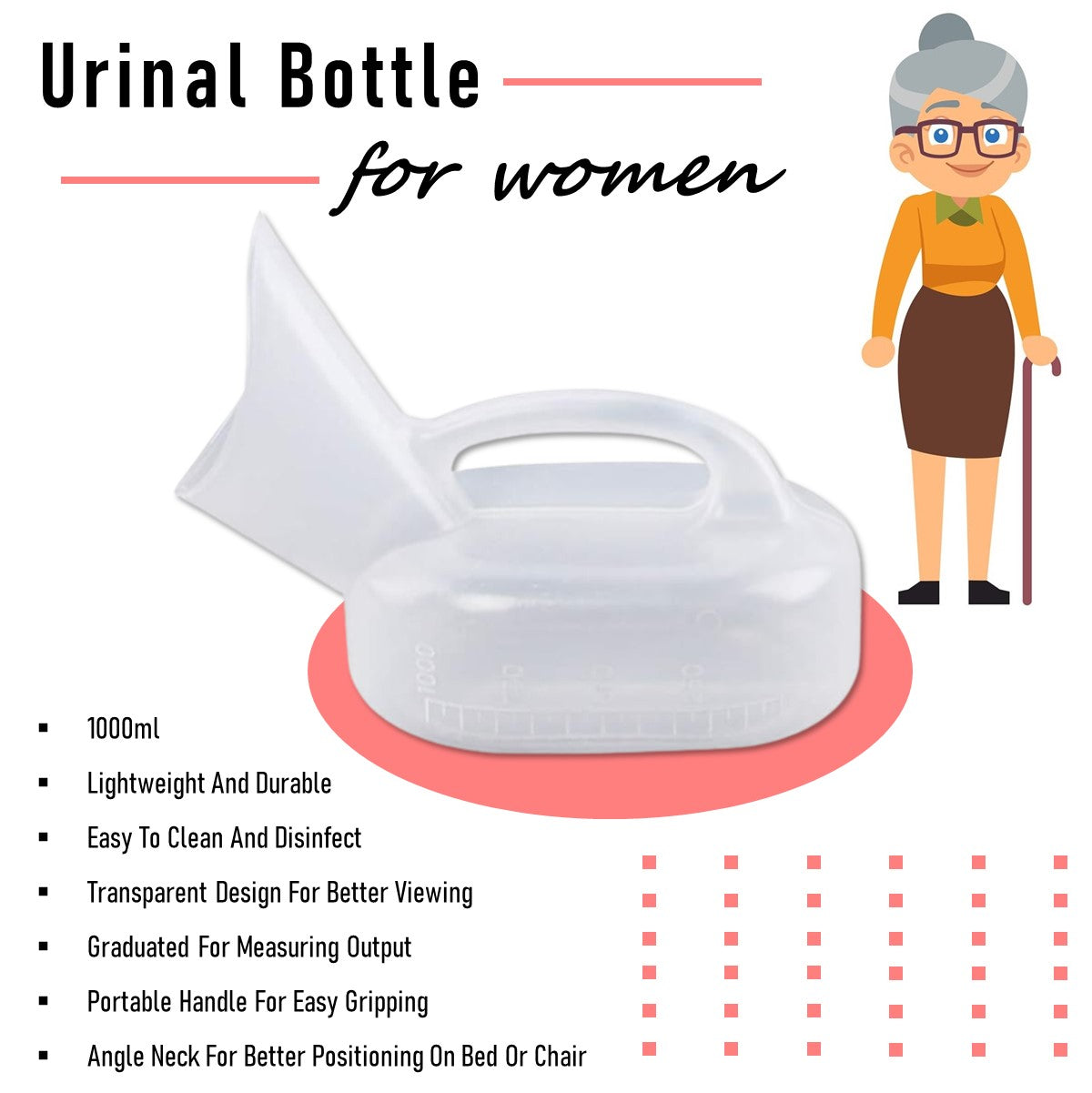 Portable Transparent Urinal Bottle