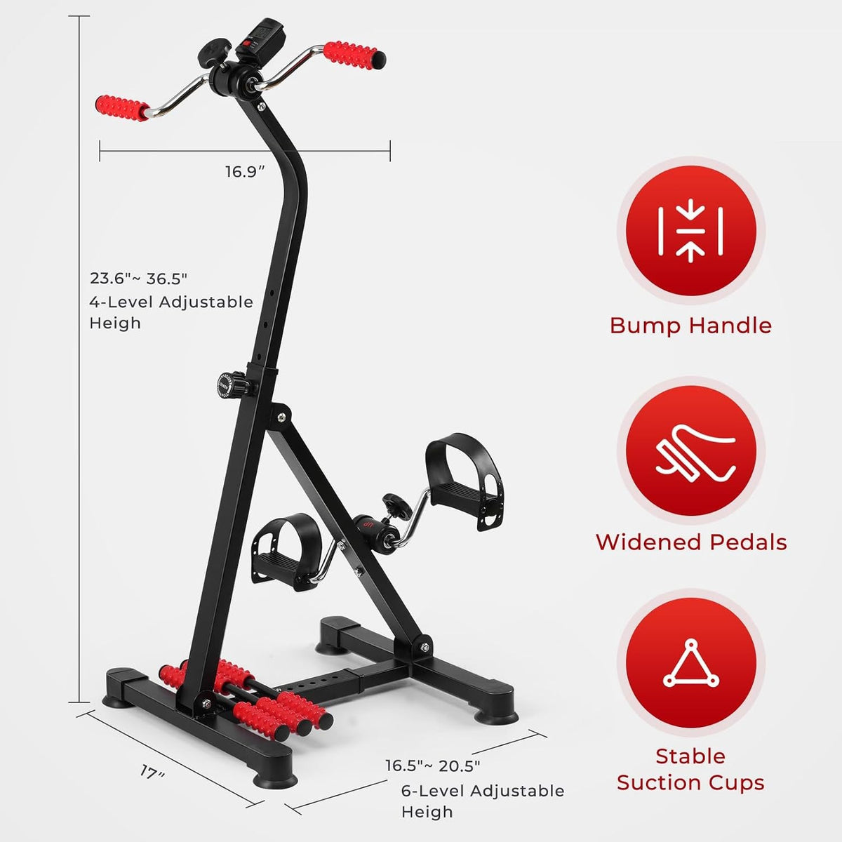 Hands and Legs Foldable Pedal Exerciser Bike Fitness Upper Lower Limb Rehabilitation Bicycle