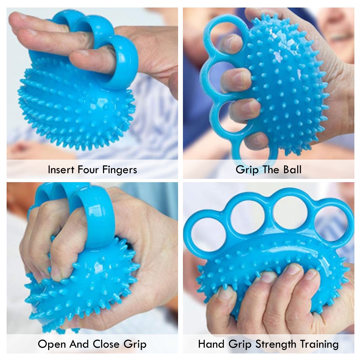 Hand Grip Strength Ball Spiky Massage Ball Muscles Hand Finger Strengthener Exercise Relax Stress Relief Squishy
