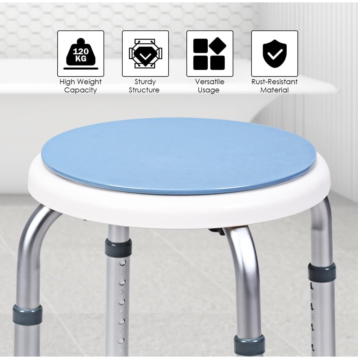 Rotate Shower Chair 360° Rotating Shower Chair/Adjustable Shower Stool Tub Chair And Bathtub Seat Bench