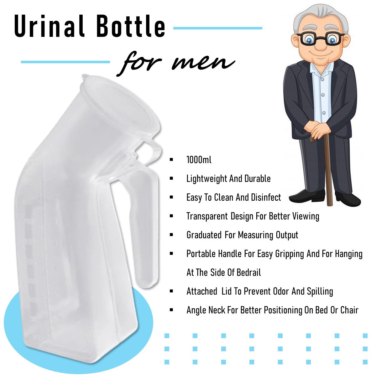 Portable Transparent Urinal Bottle