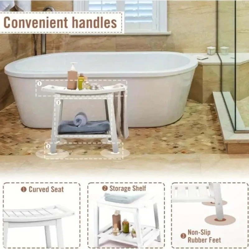 Anti-Slip Shower Chair with Backrest for Elderly, Pregnant & Disabled Users – Safe Bathroom Bath Stool