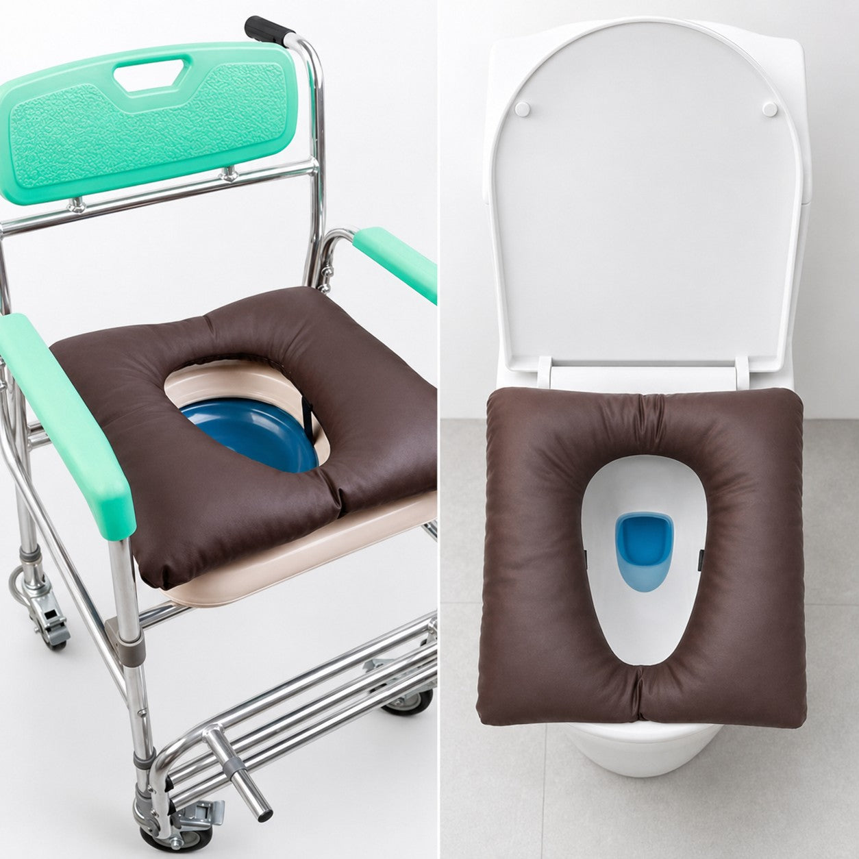 Soft Waterproof Toilet Cushion Elastic Cotton Pad Commode Chair Support for Nursing Home Bathroom Mobility Aid
