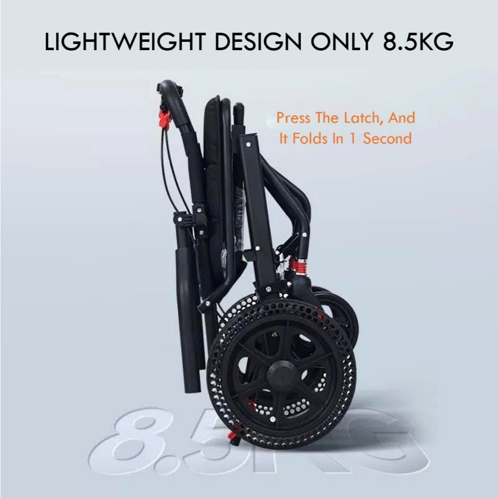 Folding Wheelchair Lightweight Folding Wheelchair for the Elderly Easy to Carry