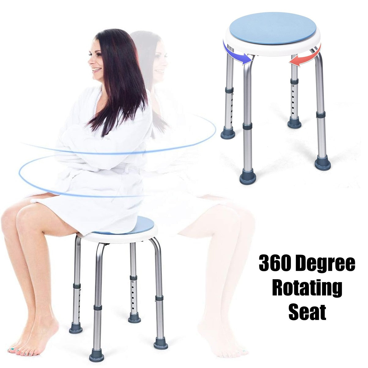 Rotate Shower Chair 360° Rotating Shower Chair/Adjustable Shower Stool Tub Chair And Bathtub Seat Bench