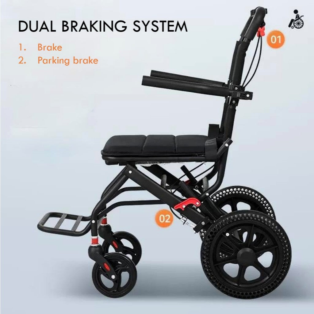 Folding Wheelchair Lightweight Folding Wheelchair for the Elderly Easy to Carry