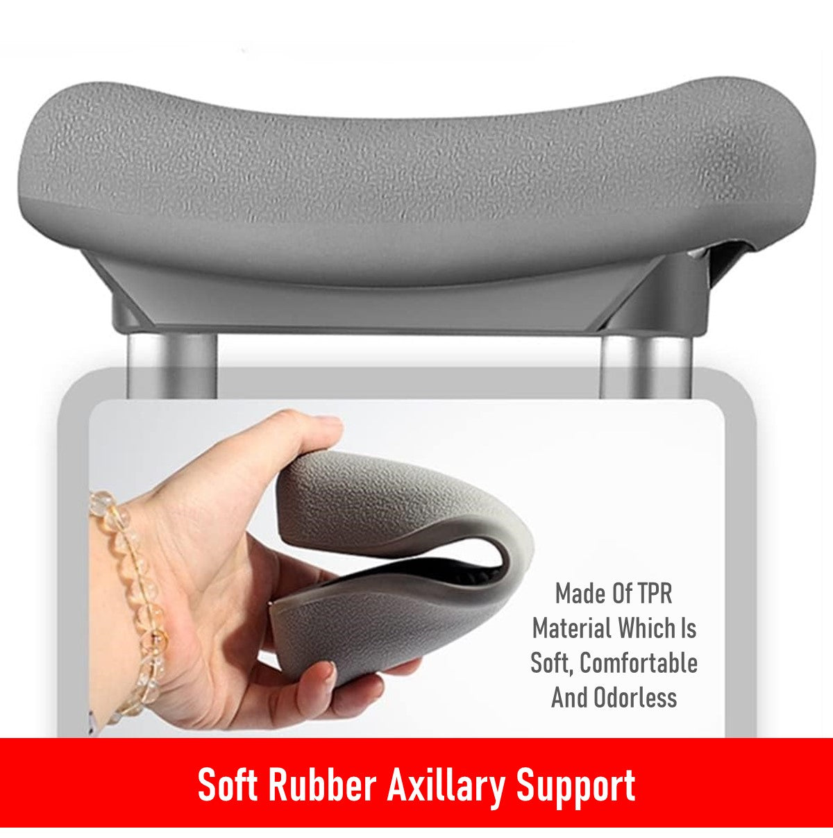 Foldable Underarm Crutches With Height Adjustment (A Pair)