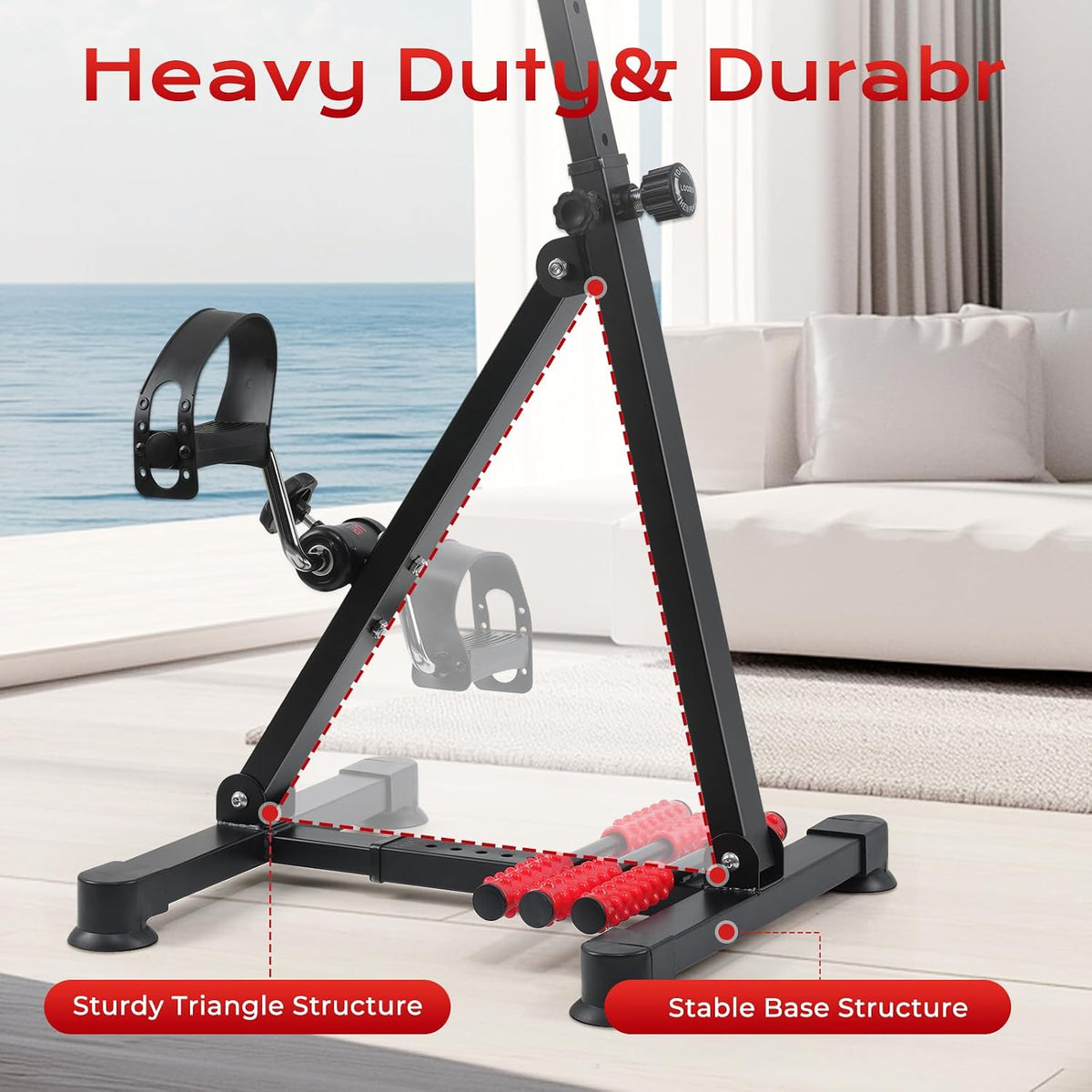 Hands and Legs Foldable Pedal Exerciser Bike Fitness Upper Lower Limb Rehabilitation Bicycle