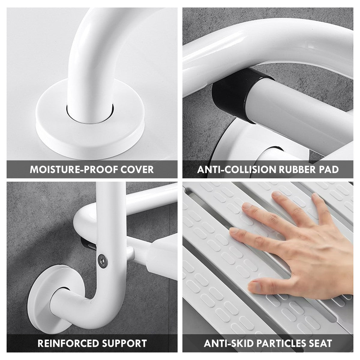 Wall Mounted Folding Shower Seat For The Elderly, Wall Mounted Shower Stool, Bathroom Safety Chair With Legs