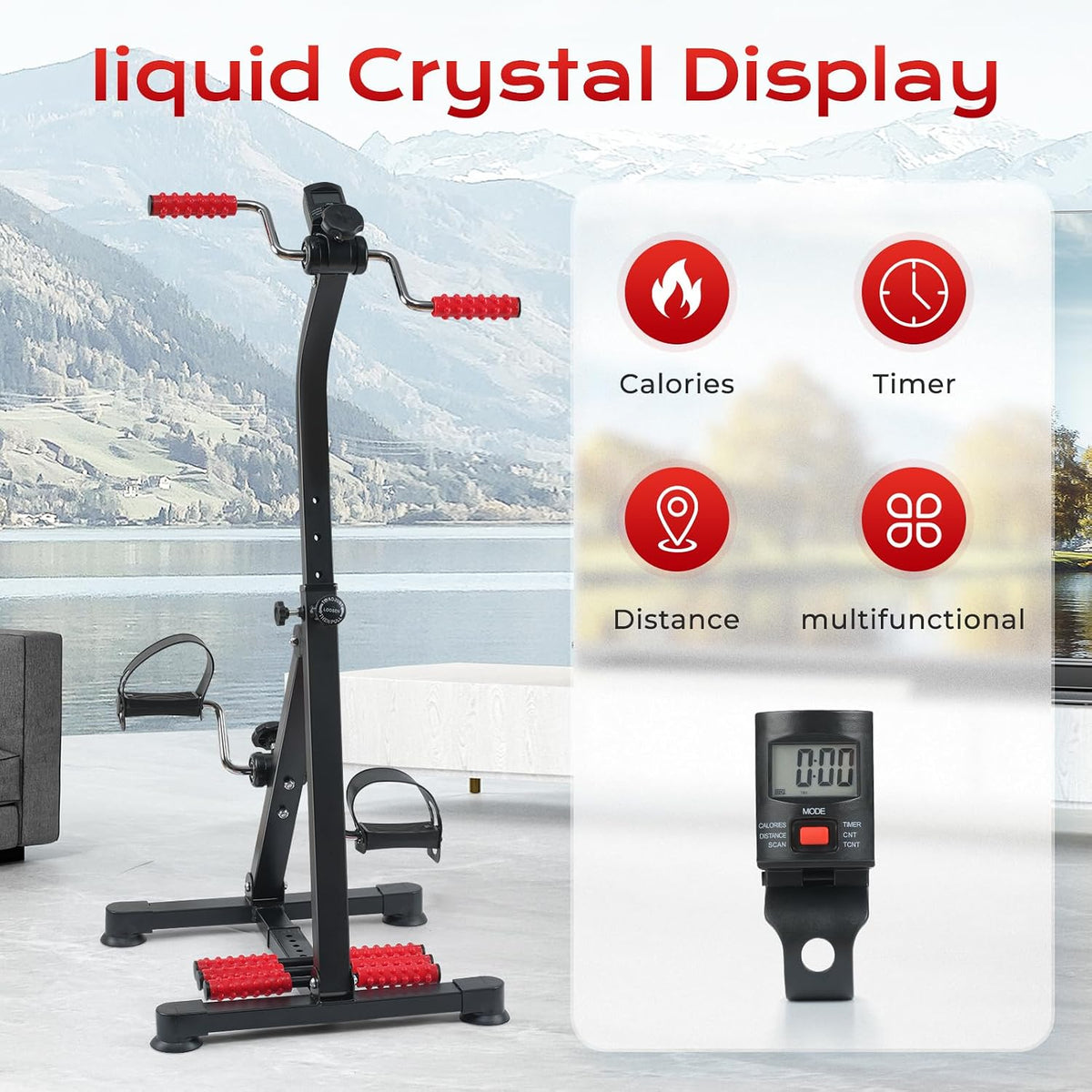 Hands and Legs Foldable Pedal Exerciser Bike Fitness Upper Lower Limb Rehabilitation Bicycle