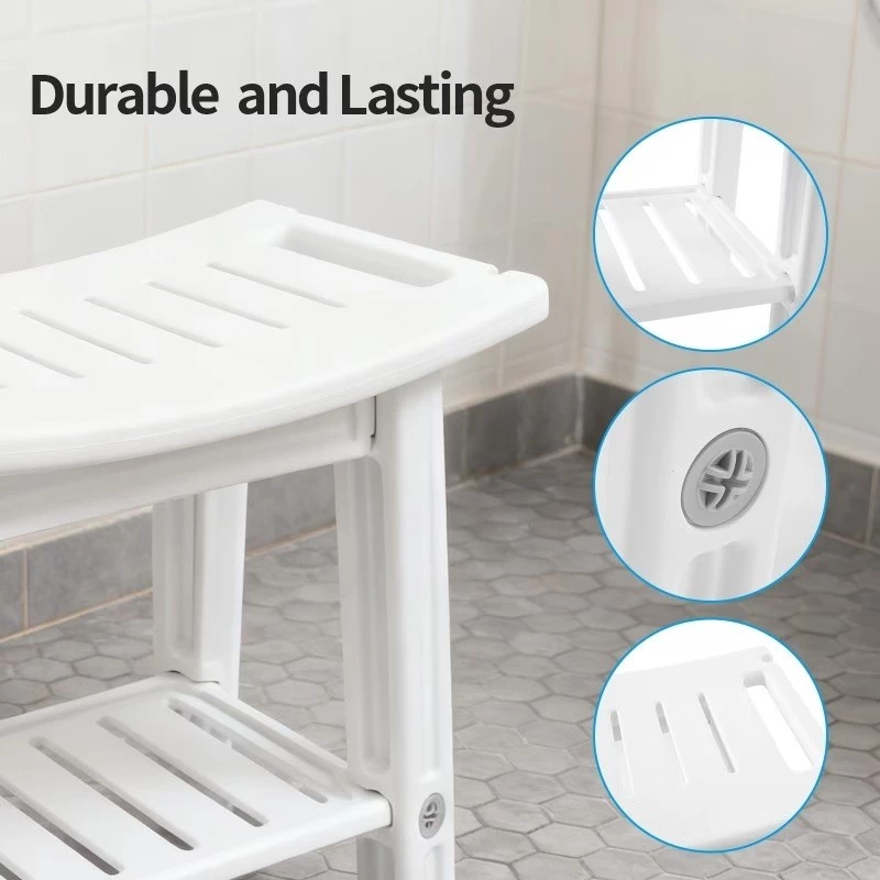 Anti-Slip Shower Chair with Backrest for Elderly, Pregnant & Disabled Users – Safe Bathroom Bath Stool