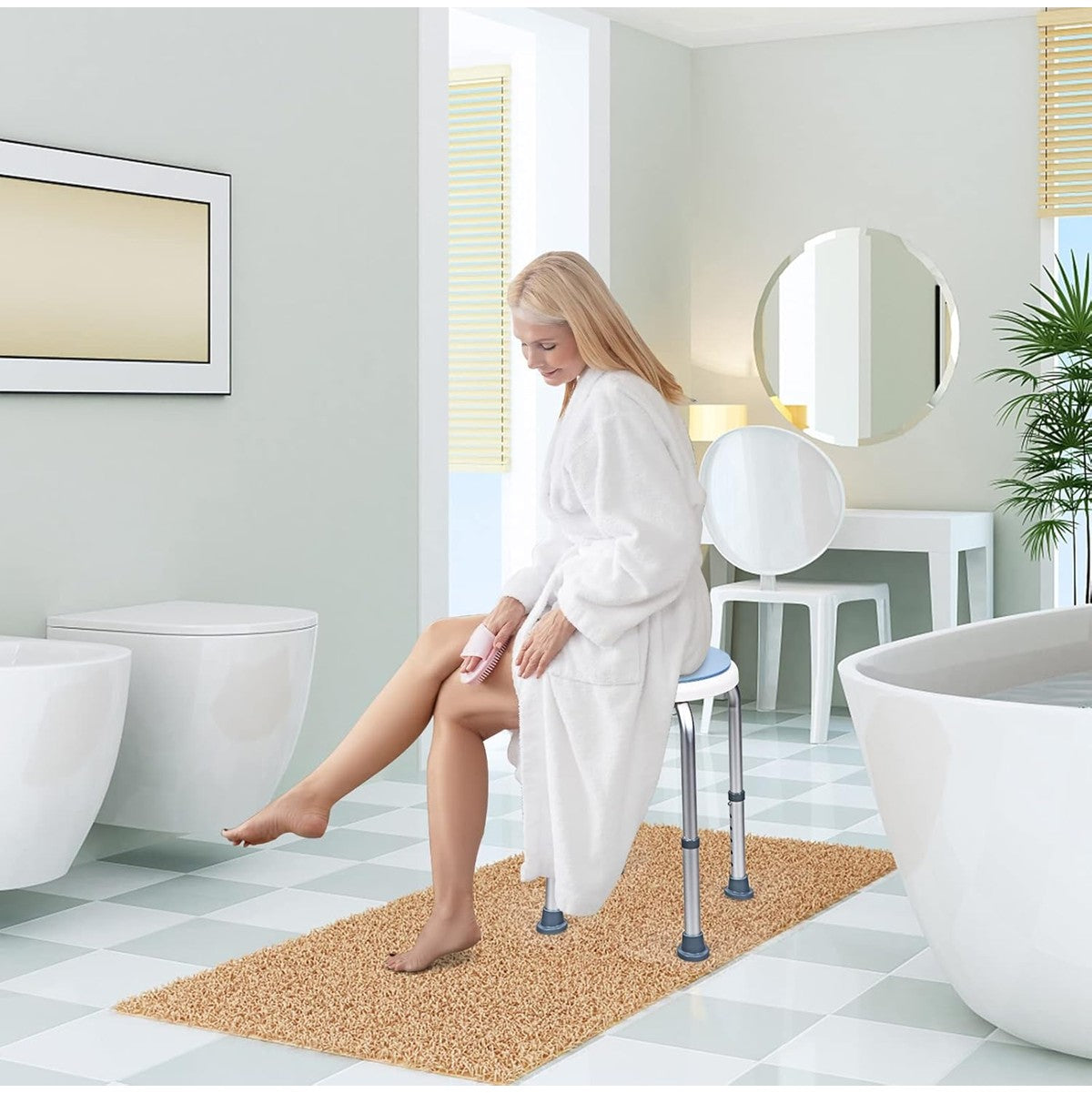 Rotate Shower Chair 360° Rotating Shower Chair/Adjustable Shower Stool Tub Chair And Bathtub Seat Bench