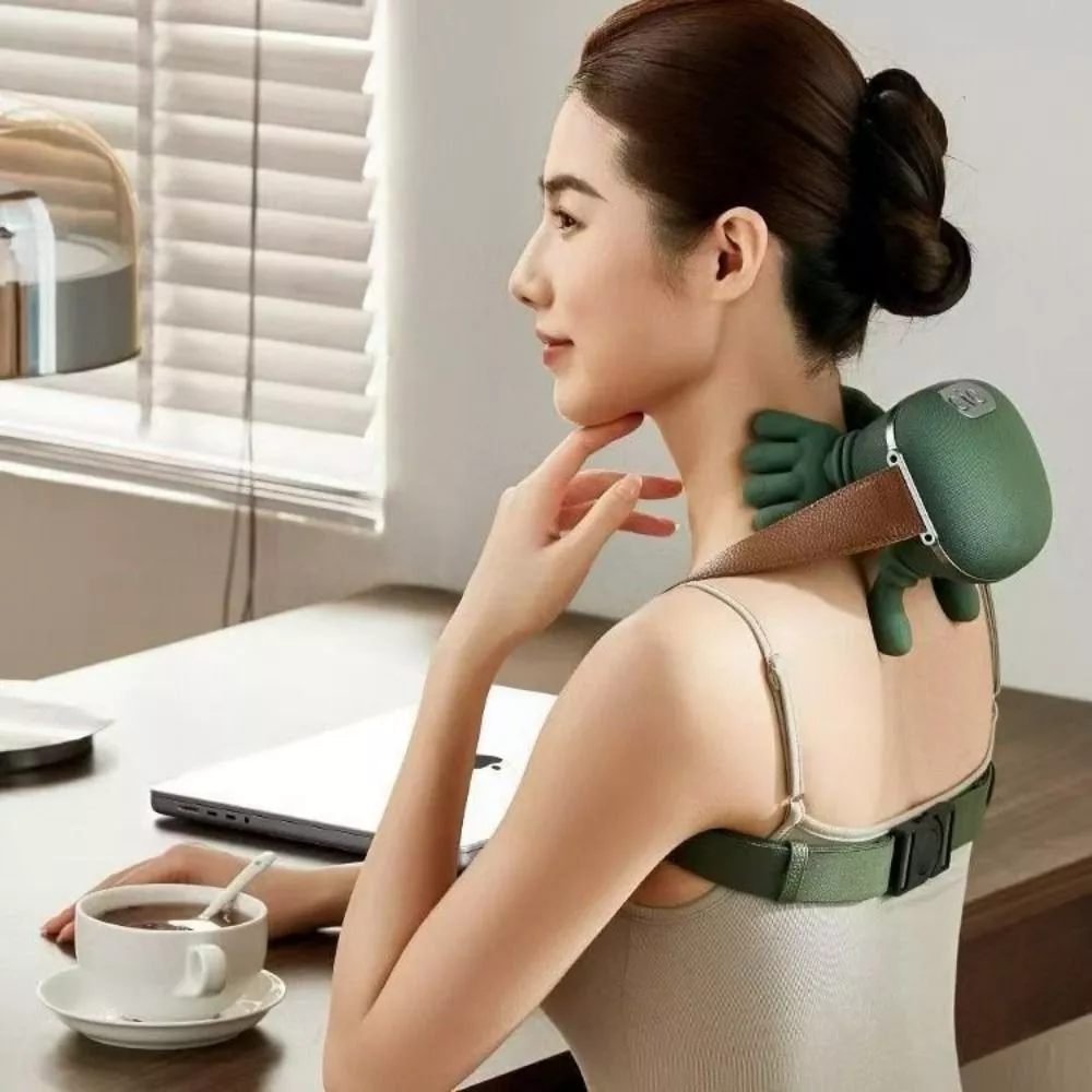 Portable Electric Neck And Shoulder Relaxing Massager Bionic Hand Heat Electric Cervical Massage For Pain Relief