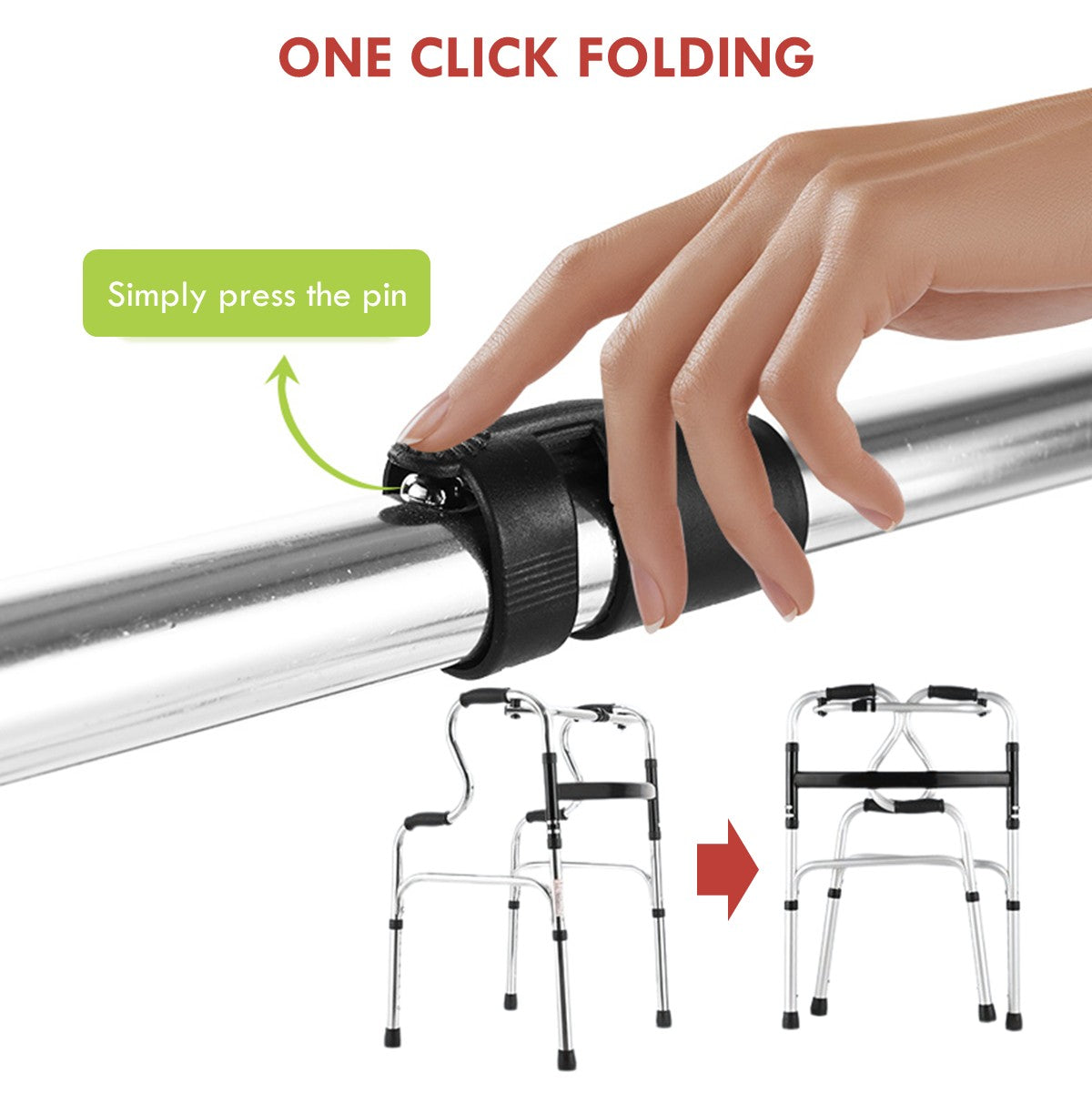3 in 1 Adjustable Foldable Elderly Walking Frame Toilet Support with Shower Board and Wheels
