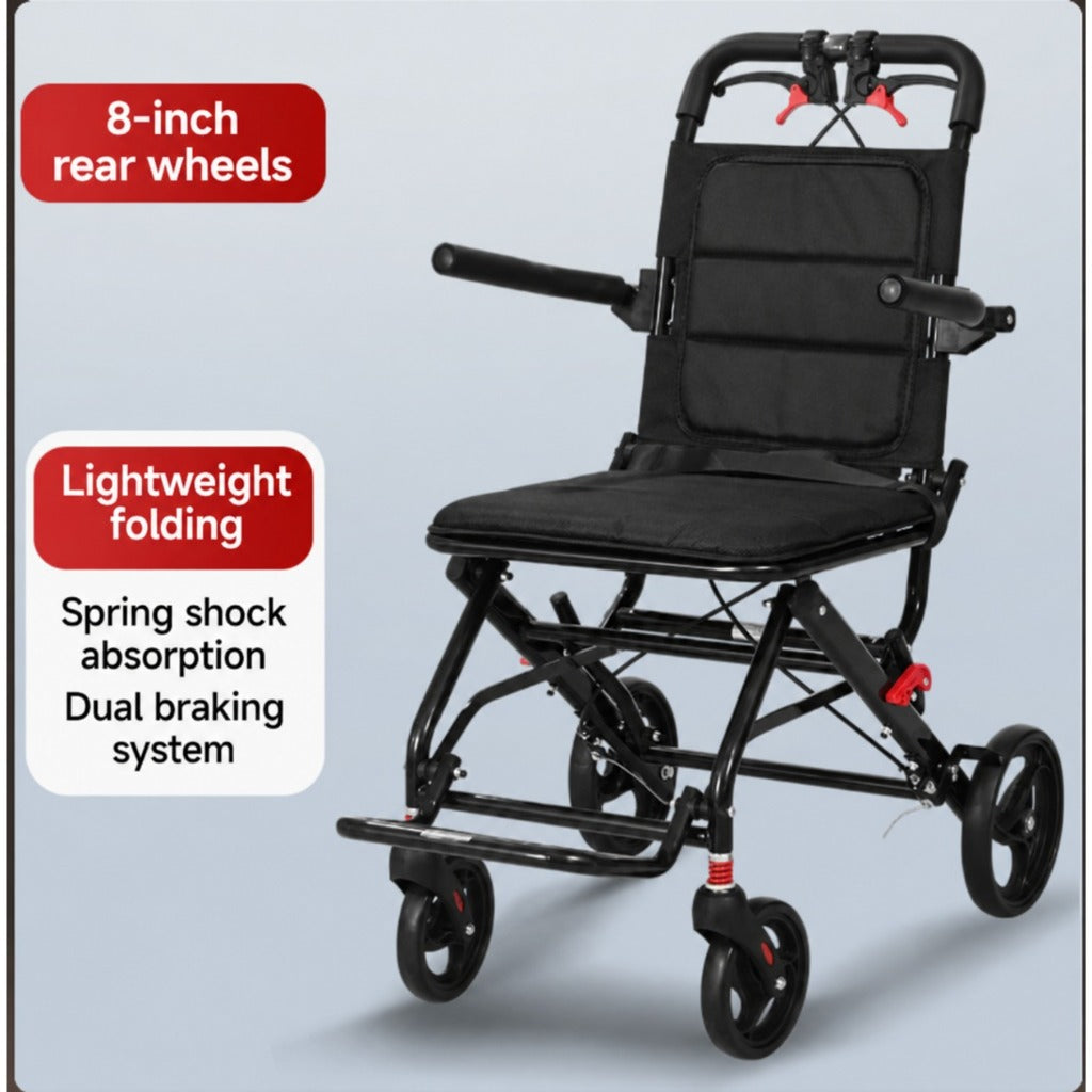 Folding Wheelchair Lightweight Folding Wheelchair for the Elderly Easy to Carry