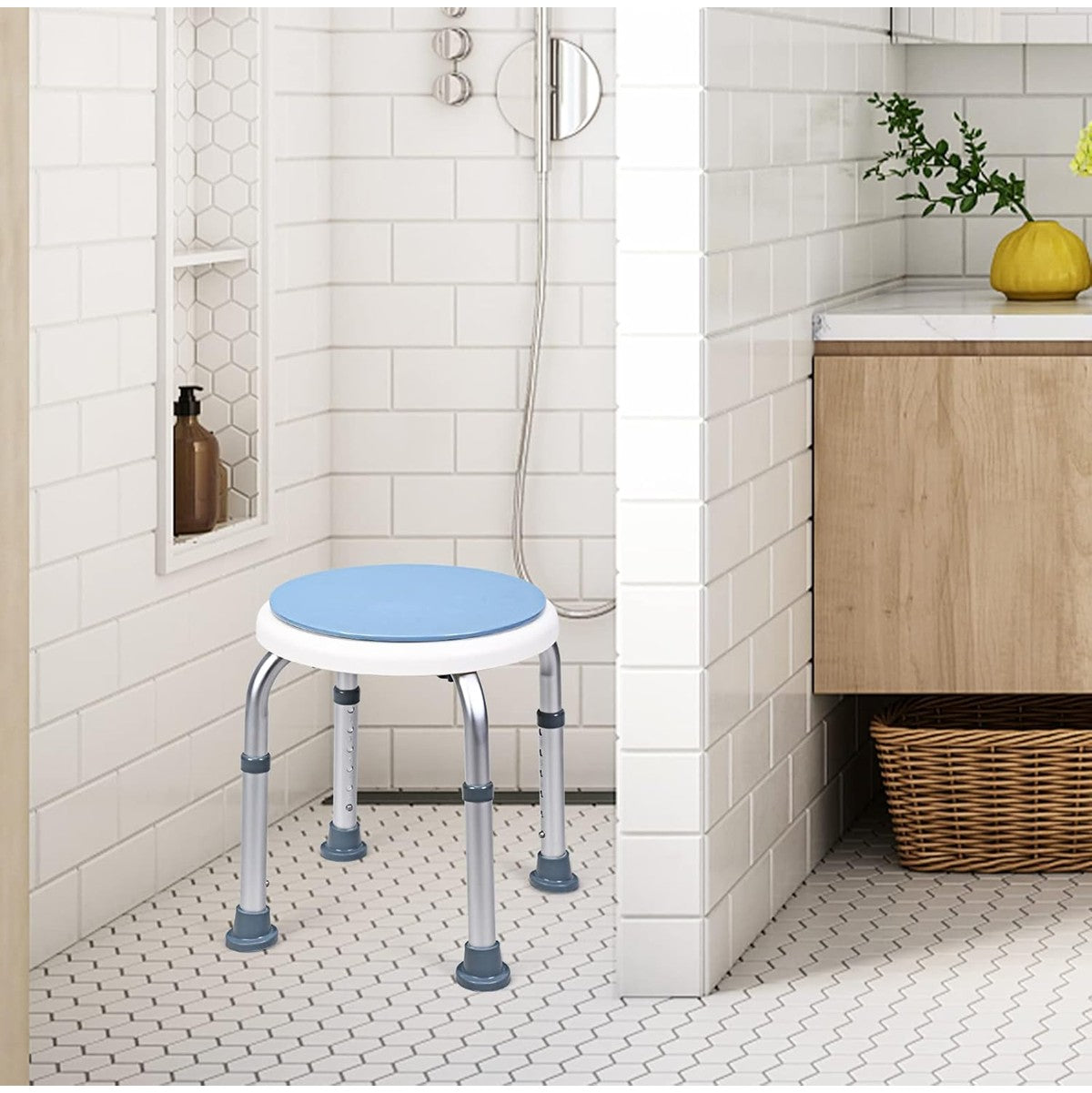 Rotate Shower Chair 360° Rotating Shower Chair/Adjustable Shower Stool Tub Chair And Bathtub Seat Bench