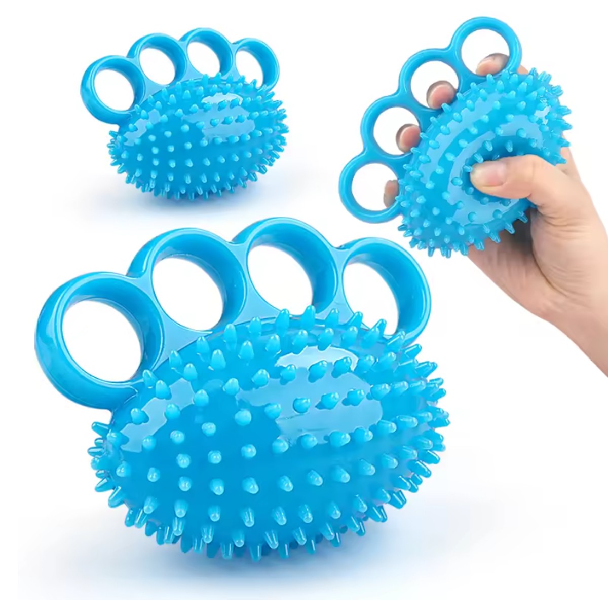 Hand Grip Strength Ball Spiky Massage Ball Muscles Hand Finger Strengthener Exercise Relax Stress Relief Squishy