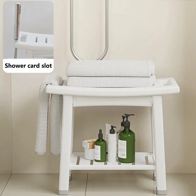 Anti-Slip Shower Chair with Backrest for Elderly, Pregnant & Disabled Users – Safe Bathroom Bath Stool