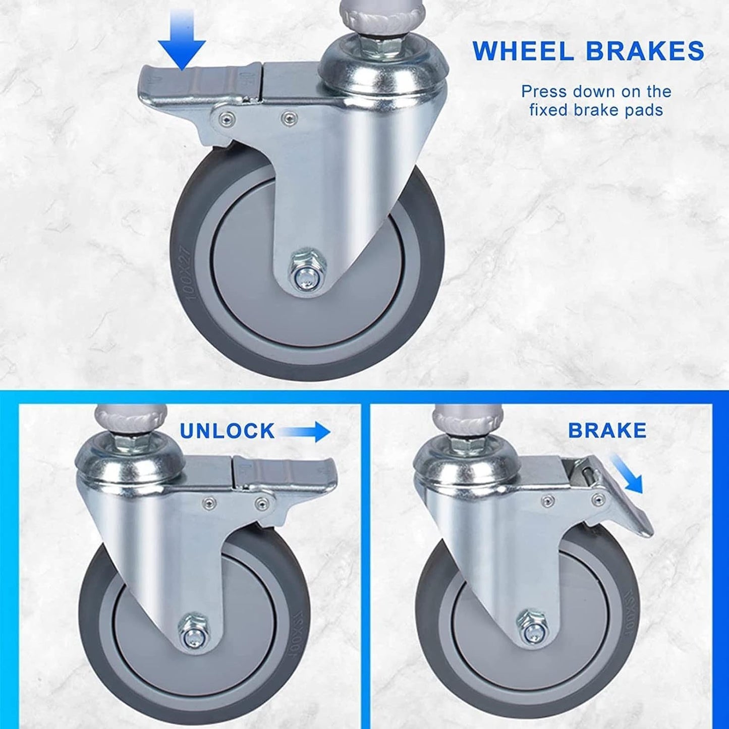 Premium Aluminum Alloy Commode Chair Toilet Chair Shower Chair With Wheels And Footrest And Anti-Tipper