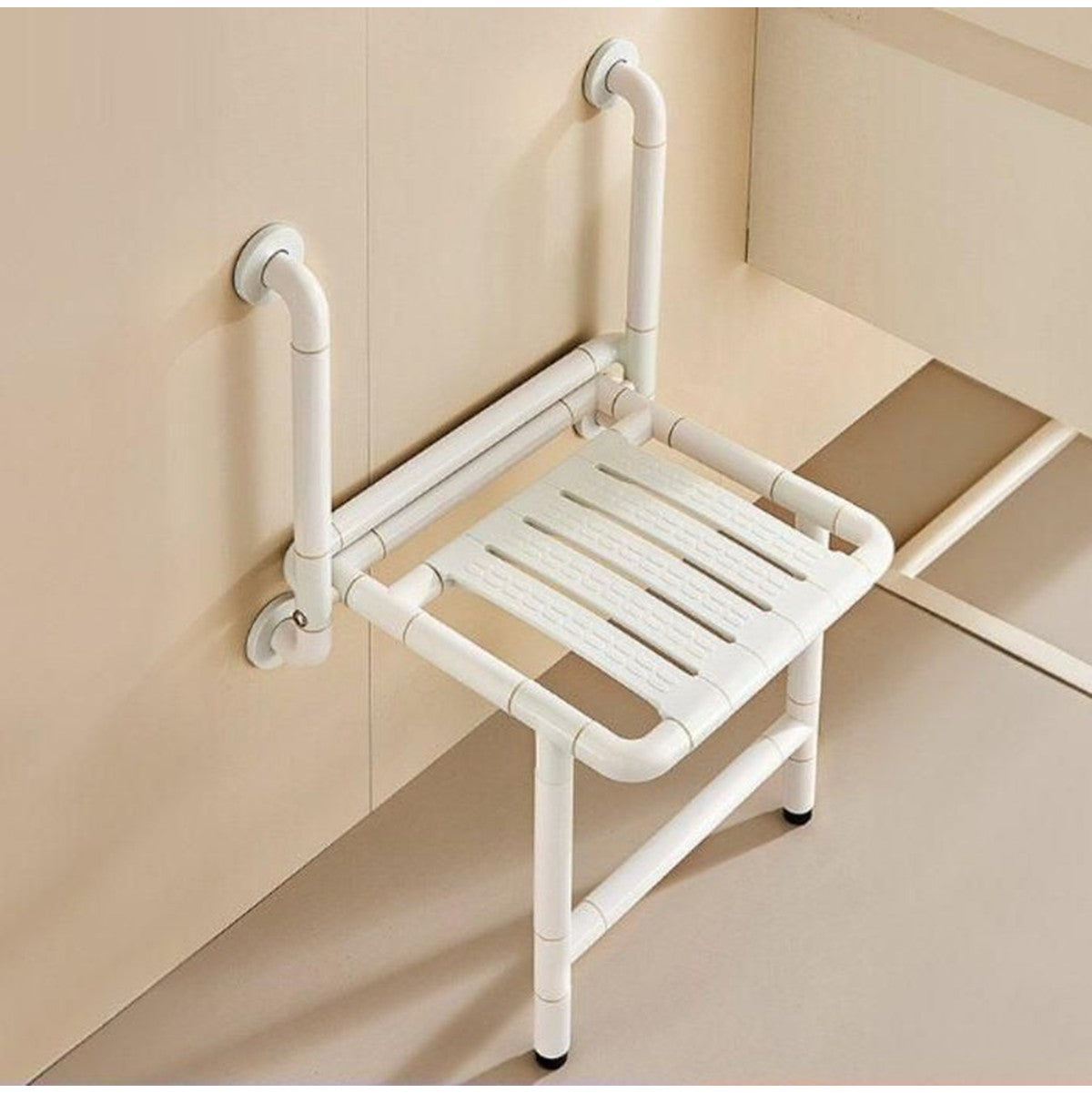 Wall Mounted Folding Shower Seat For The Elderly, Wall Mounted Shower Stool, Bathroom Safety Chair With Legs
